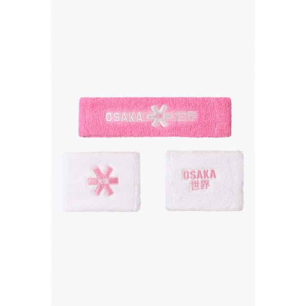 Osaka Sweatband Set 2.0 rose blanc